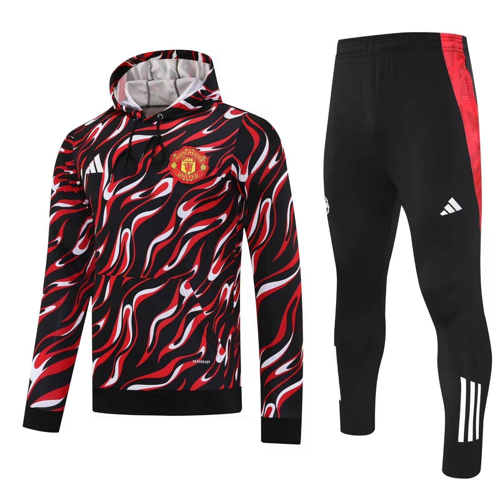 AAA Quality Man Utd 25/26 Hoodie Tracksuit - Black/Red